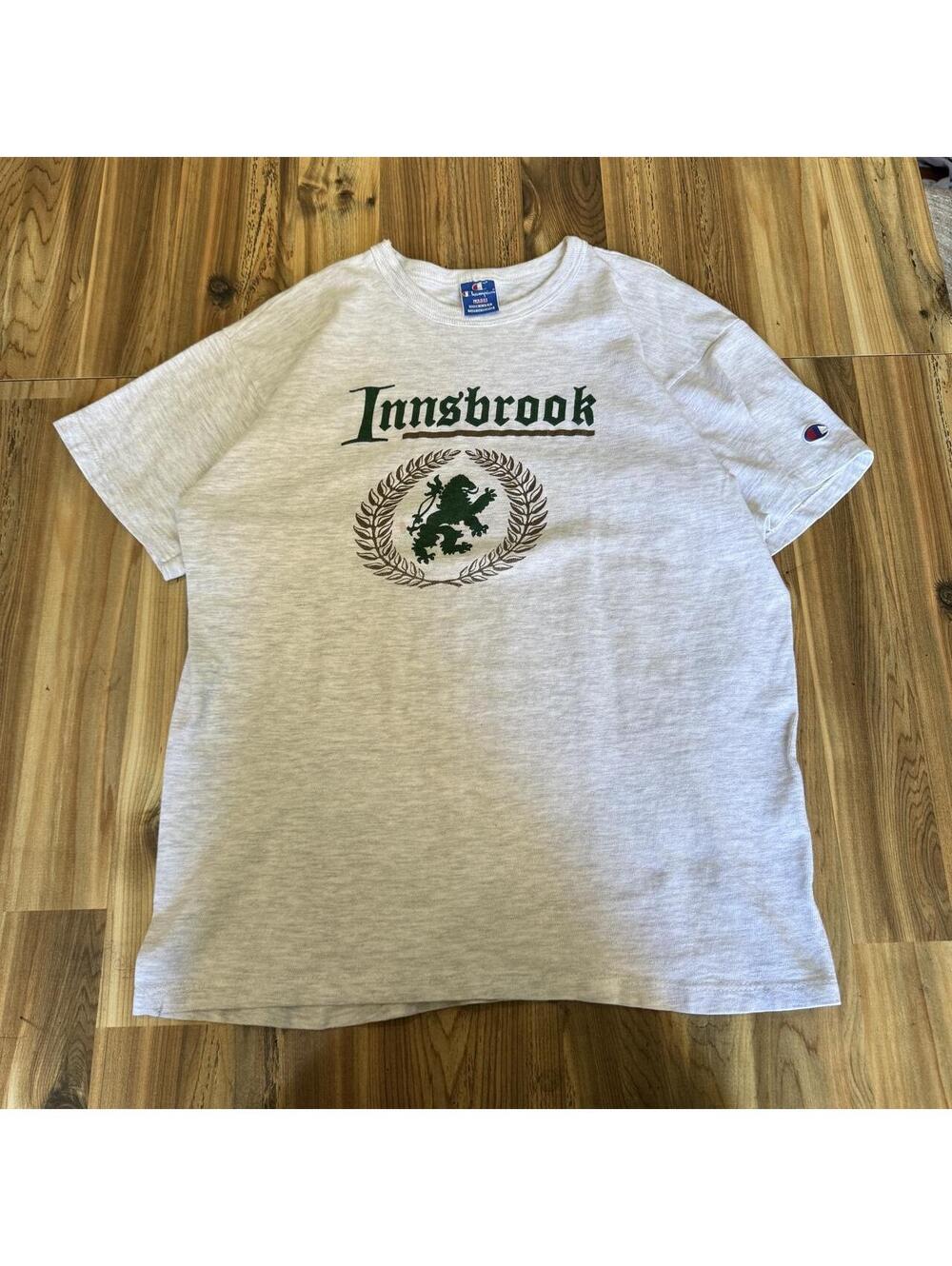 Vintage 90s Champion Innsbrook tee with black lion graphic in a laurel wreath - Picture 1 of 5
